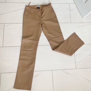 ♡ HOLT RENFREW Genuine Leather Carmel Pants